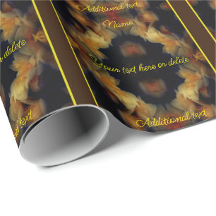 Papel De Regalo Flores de rosa amarilla elegantes personalizadas