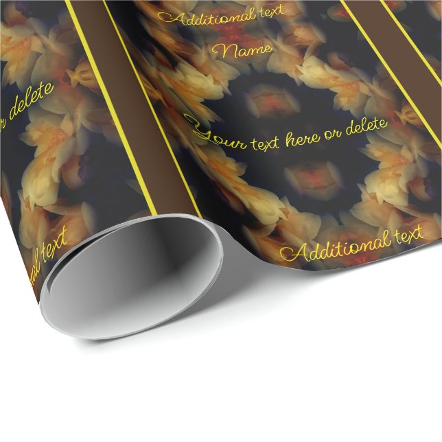 Papel De Regalo Flores de rosa amarilla elegantes personalizadas (Esquina del rollo)