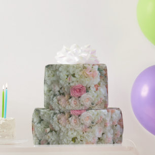 Papel De Regalo Flores de rosa blanca y rosa