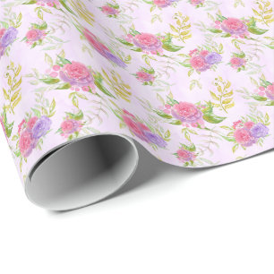 Papel De Regalo *~* Flores de rosa románticas florales