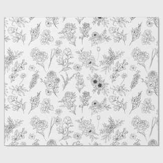 papel de regalo flores de temporada