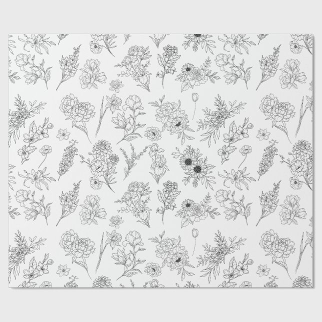 papel de regalo flores de temporada (Superficie plana)