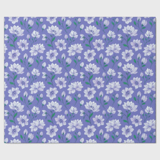 Papel De Regalo Flores de tinta en la lavanda