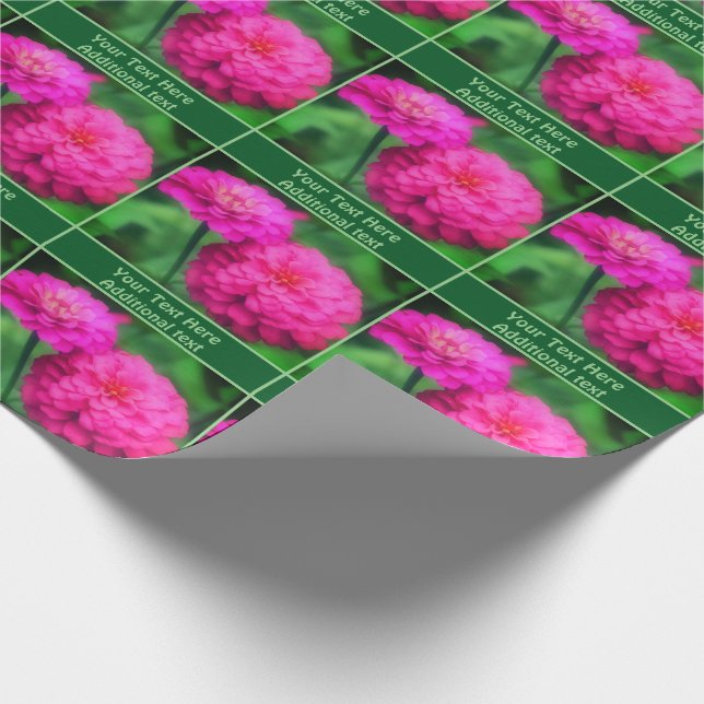 Papel De Regalo Flores de zinnia rosa personalizadas (Esquina)