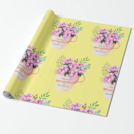 Papel De Regalo Flores del Día de la Madre en una copa