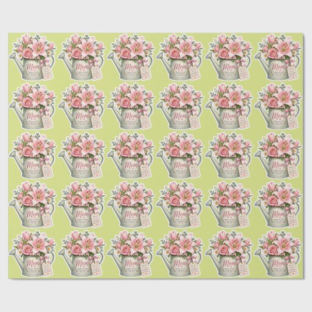 Papel De Regalo Flores del Jardín de Mamá (Superficie plana)