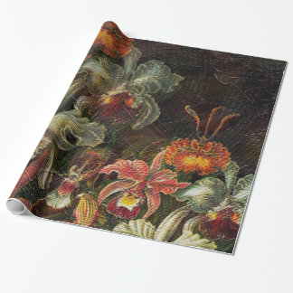 Papel De Regalo Flores del vintage del tono de la tierra