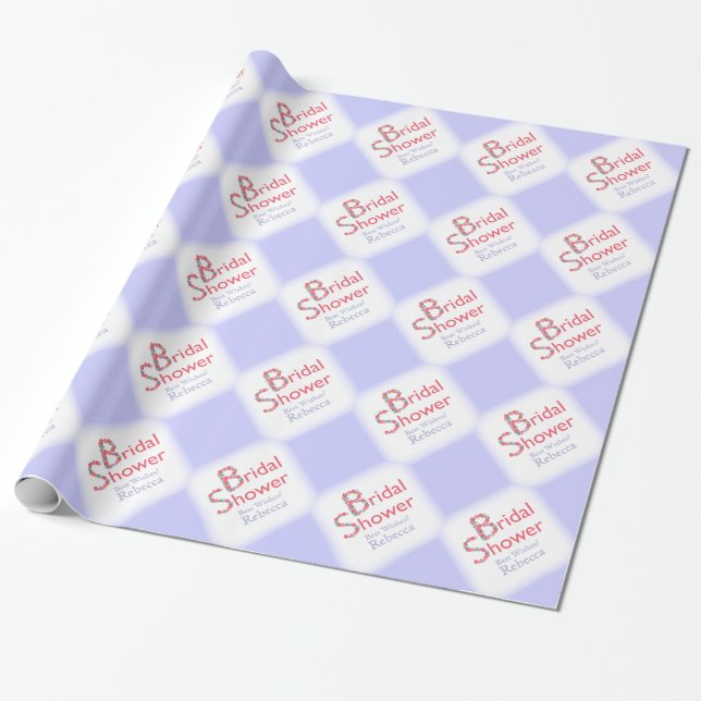 Papel De Regalo Flores dibujadas a mano ducha violeta ligera (Desenrollado)