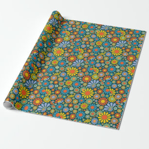 Papel De Regalo Flores enrrolladas del estilo 70s