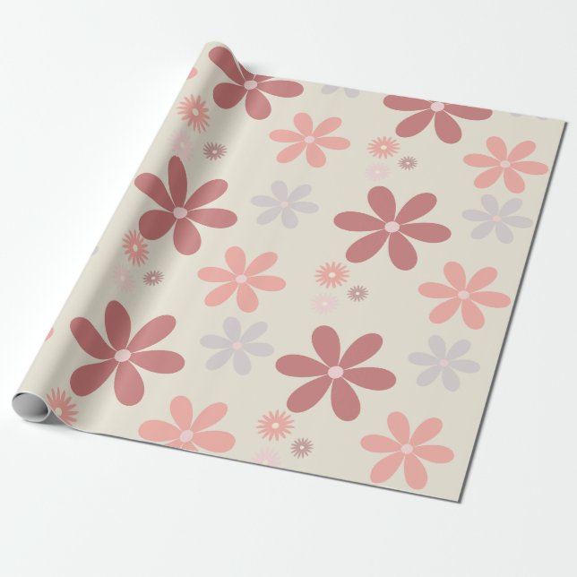 Papel De Regalo flores estéticas (Desenrollado)