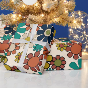 Papel De Regalo Flores estéticas vintage de los años 70