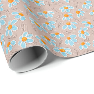 Papel De Regalo Flores Felices