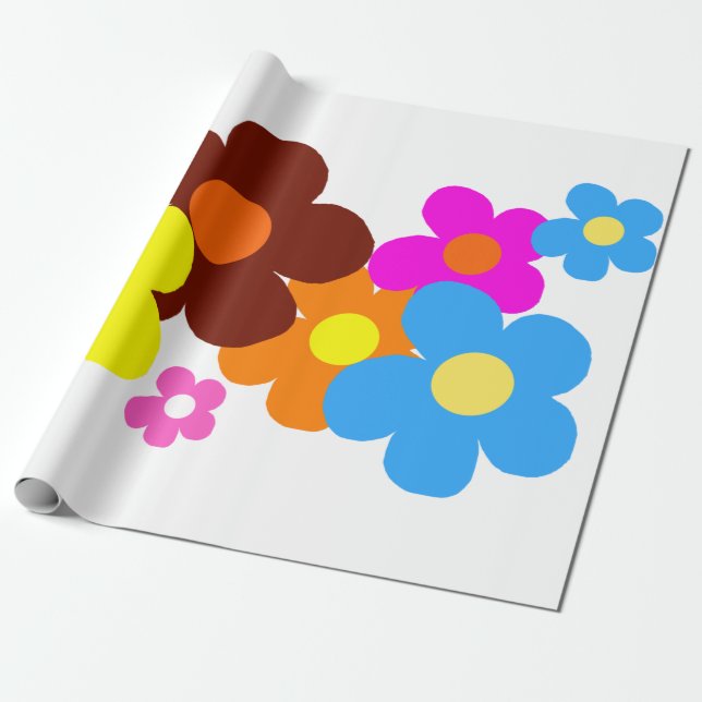 Papel De Regalo Flores felices (Desenrollado)