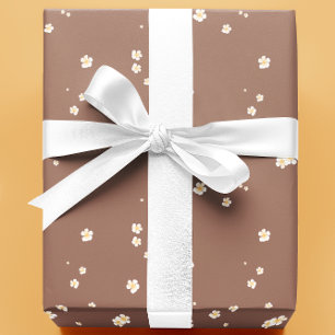 Papel De Regalo Flores Florales de Mousse de Mocha
