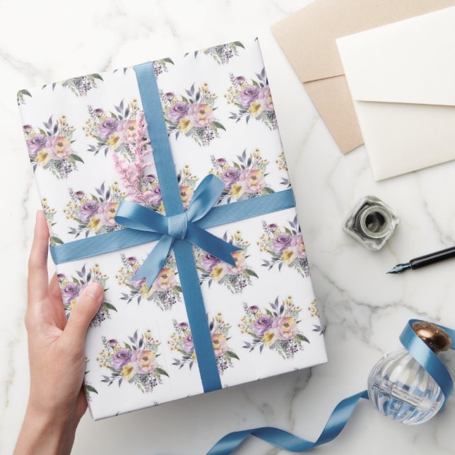 Papel de regalo flores florales victorianas pastel (Regalar)