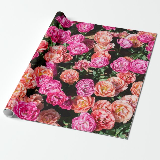 Papel De Regalo Flores florecientes hacen una textura de fondo flo (Desenrollado)