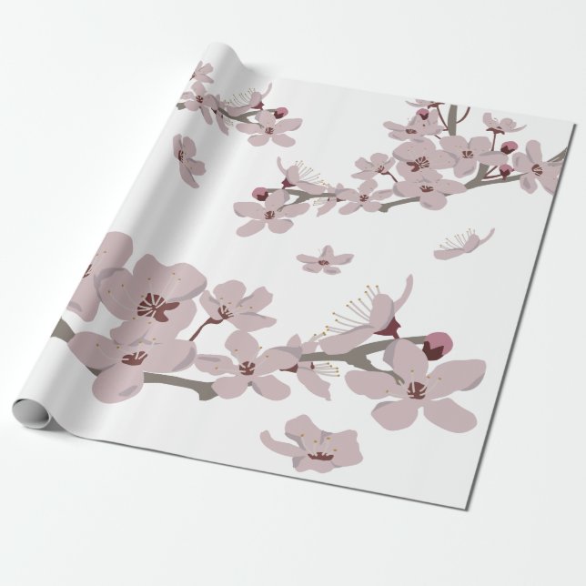 Papel De Regalo Flores flotantes de flores de cerezo (Desenrollado)