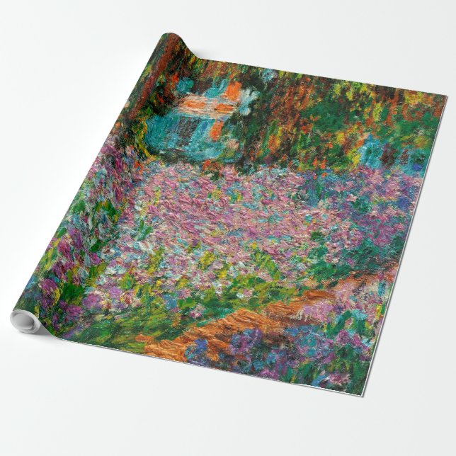 Papel De Regalo Flores Giverny del Irises Monet Garden (Desenrollado)