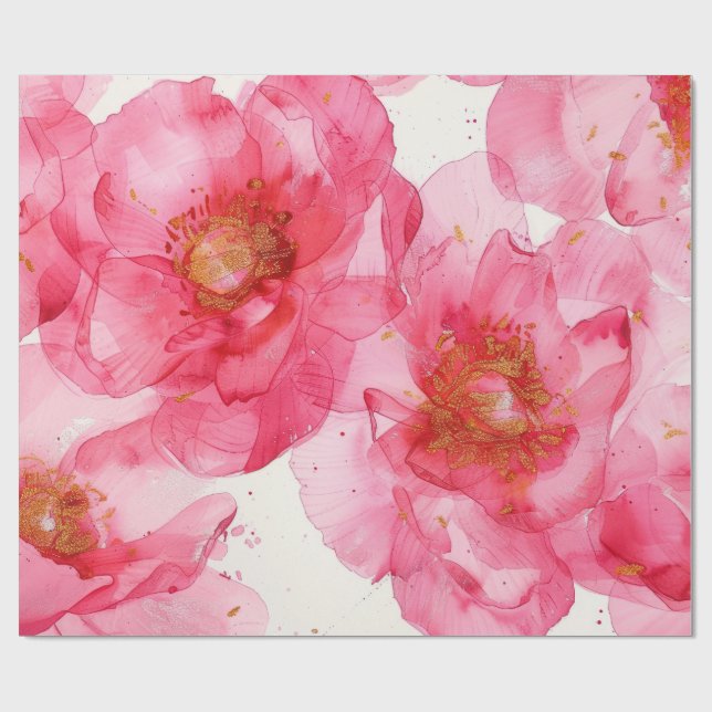 Papel De Regalo Flores hermosas (Superficie plana)