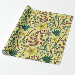 Papel De Regalo Flores, hojas, ramas sin costura florales