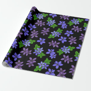 Papel De Regalo Flores jamaiquinas moradas de Lignum Vitae