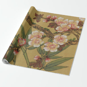 Papel De Regalo Flores Japonesas Asiáticas de Flor de Cerezo Vinta