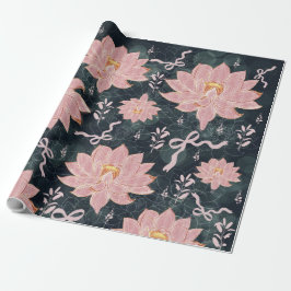 Papel De Regalo Flores mágicas con diseño de purpurina 