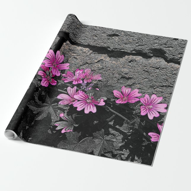 Papel De Regalo Flores moradas (Desenrollado)