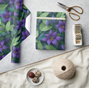 Papel De Regalo Flores moradas de bonito