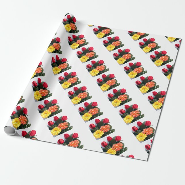 Papel De Regalo Flores multicolores (Desenrollado)