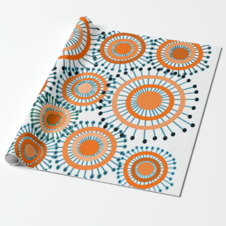 Papel De Regalo Flores naranjas