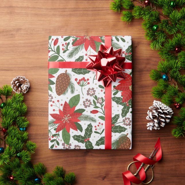 Papel De Regalo Flores navidades (Regalo de vacaciones)