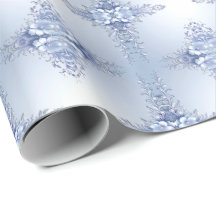 Papel de Regalo Flores Ornamentales Azules con Per