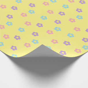 Papel De Regalo Flores Pastel Retro 90 Y2k Amarillo