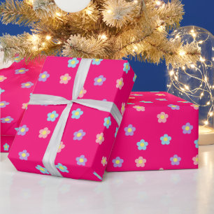 Papel De Regalo Flores Pastel Retro 90s Y2k Pink calientes