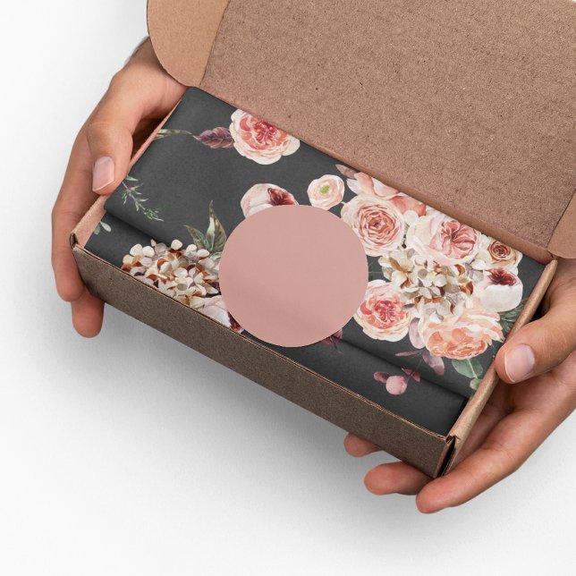 Papel De Regalo Flores pastorales modernas y negro kraft (Subido por el creador)