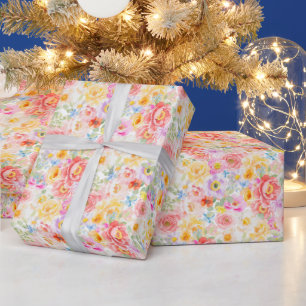 Papel De Regalo Flores Patrón de Floraciones de Verano
