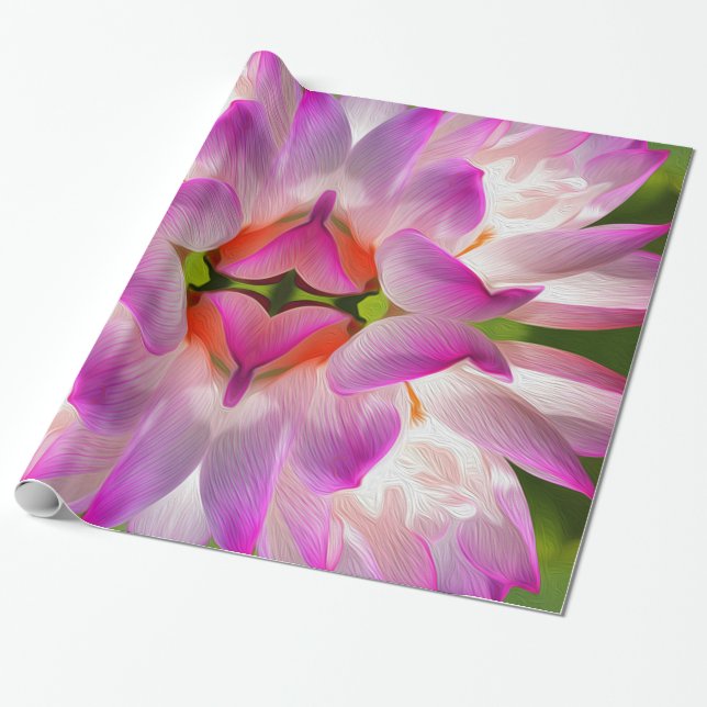Papel De Regalo FLORES PURPLE - Arte Fractal - (Desenrollado)