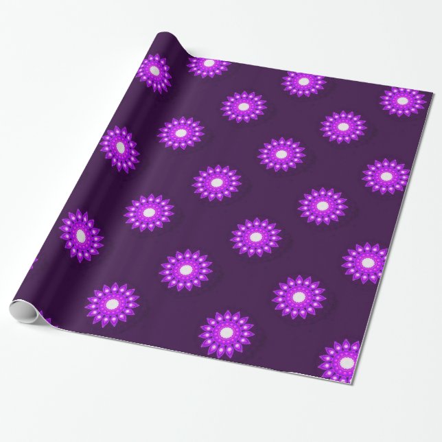 PAPEL DE REGALO FLORES PURPLE DE FANCY (Desenrollado)