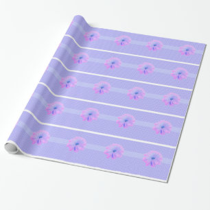 Papel De Regalo Flores púrpuras y un patrón de pergamino