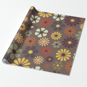 Papel De Regalo Flores retro-hippy de flor
