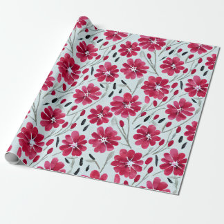 Papel de regalo Flores Rojas Watercolor Bloom