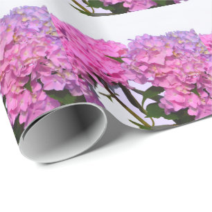 Papel De Regalo Flores rosa elegantes hidraeas rosas