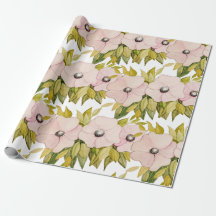 Flores rosa suave anémónicas color agua pintadas a