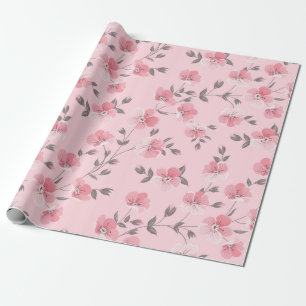 Papel De Regalo Flores rosadas pequeñas