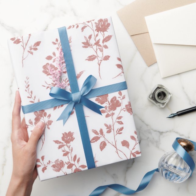 Papel De Regalo Flores Rosadas Rosa Regaderazo Nupcial (Regalar)