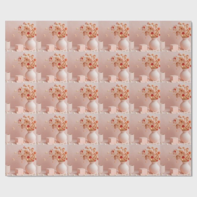 Papel de regalo Flores Rosadas Rubor (Superficie plana)