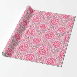 Papel De Regalo Flores Rosas de patrón floral