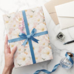 Papel De Regalo Flores rosas Rubor ducha de novia<br><div class="desc">Flores rosas Rubor ducha de novia</div>