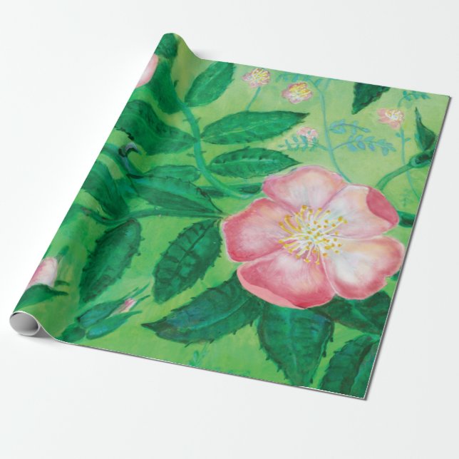 Papel De Regalo Flores rosas silvestres (Desenrollado)